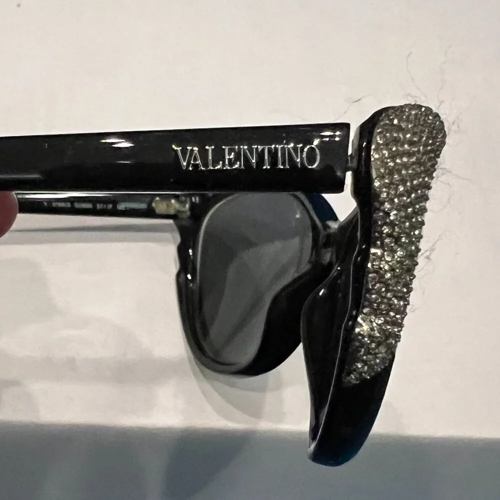 Valentino Sunglasses - Black with Crystals - Picture 6 of 14